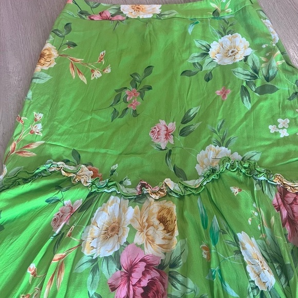 PAPAYA Floral Green Maxi  Skirt Size Large - Picture 7 of 13